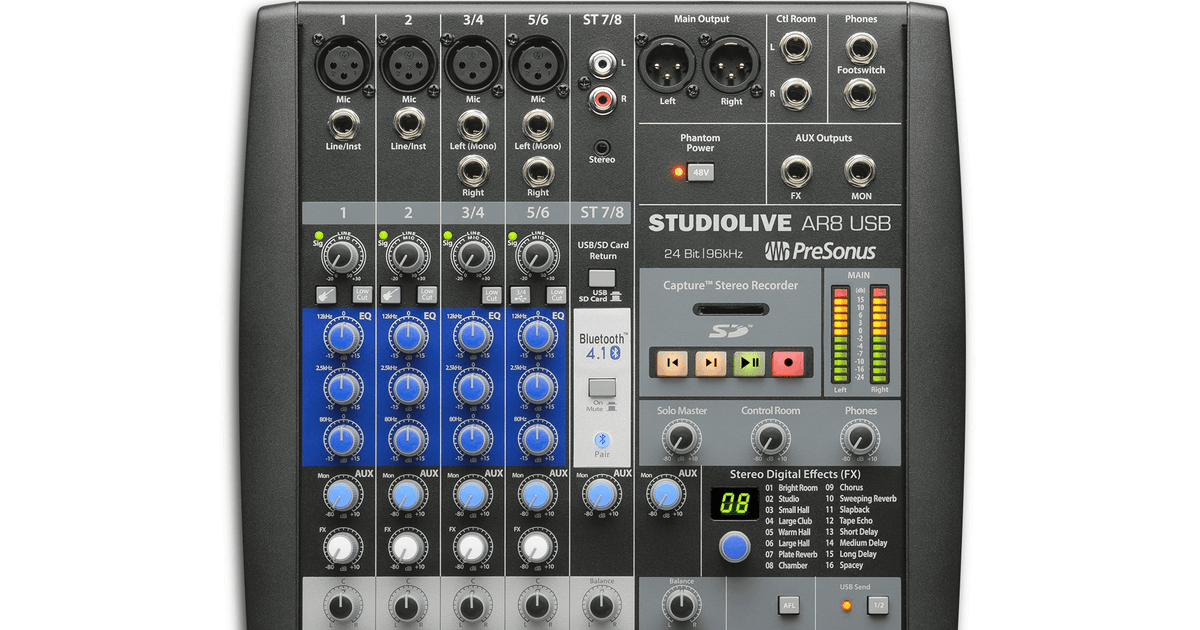 プレソナス/StudioLive AR8 USB　ハイブリットミキサー StudioLive AR8 USB – PreSonus
